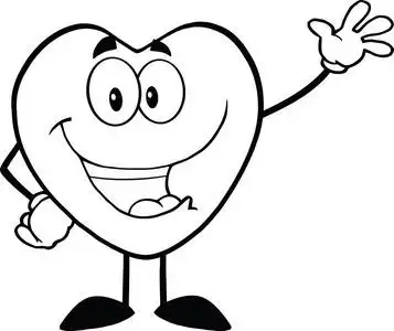 黑色和白色的开开心心的卡通吉祥物人物挥手问候照片