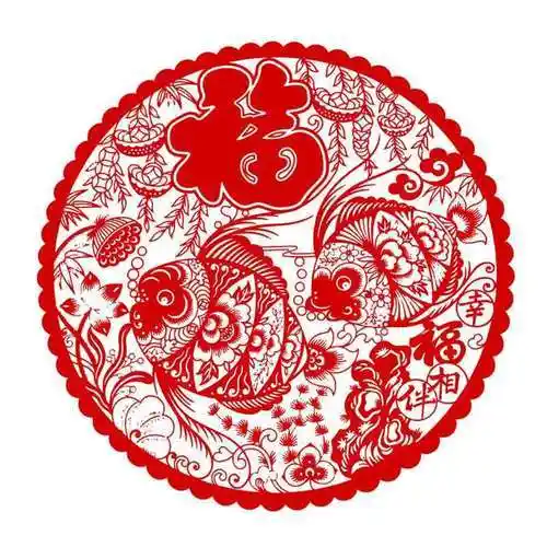 2021剪纸手工中国风u纯手工生肖大红纸窗花贴刻纸中小学生轴对称