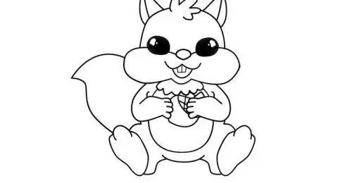 卡通简单松鼠简笔画怎么画可爱呆萌松鼠简笔画步骤教学