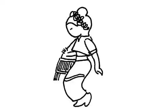 傣族姑娘人物简笔画 大人简笔画