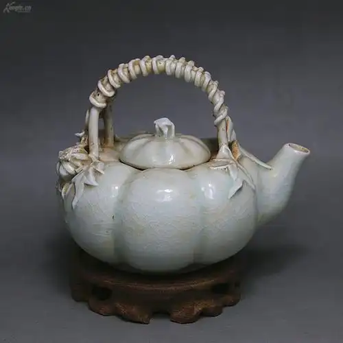 清代开门影青瓷器提梁壶,不错的古董 拍品编号:17644735