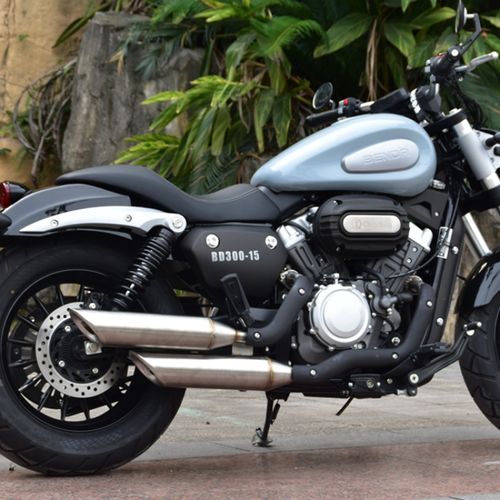 la maxza奔达金吉拉300改装消声器双排气管马蹄声带消音烟筒防烫罩