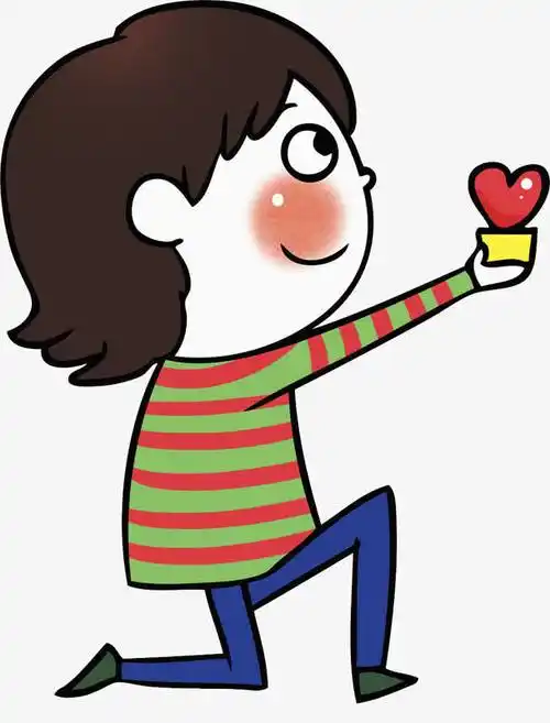 卡通单膝跪地的男人免抠图