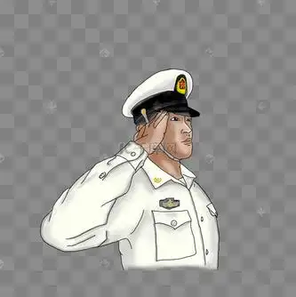 敬礼的中国人民海军
