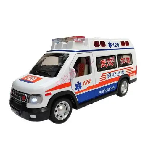 模型合金车模儿童回力玩具车男孩玩具小汽车 大4开门奔驰救护【图片