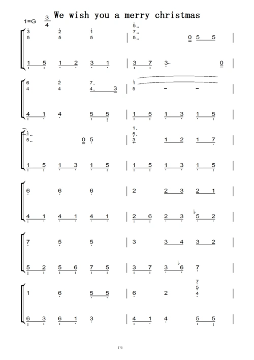 merry christmas(圣诞快乐) 圣诞节 世界名曲 圣诞歌曲 钢琴双手简谱