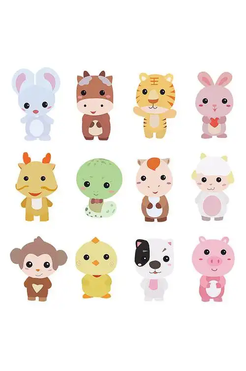 可爱简约十二生肖png免抠元素