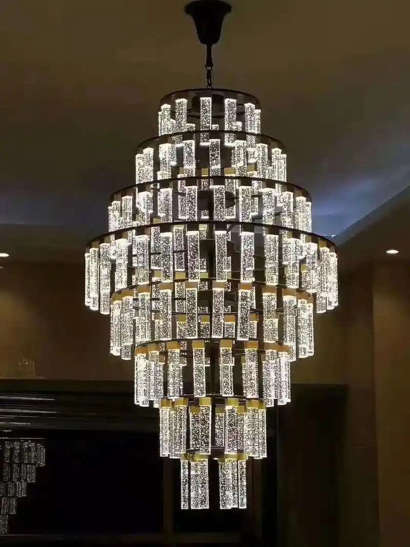 适合别墅,复式楼大厅中空吊灯,简单,大气.#源头实力厂家 # - 抖音