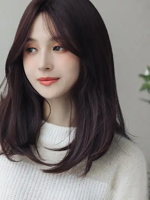 假发长直发中分长发网红八字刘海时尚蓬松自然日常整顶假发