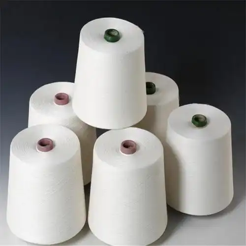 426阻燃涤纶纱12支20支24支30支40支永久阻燃纱纯涤潍坊原材料批发