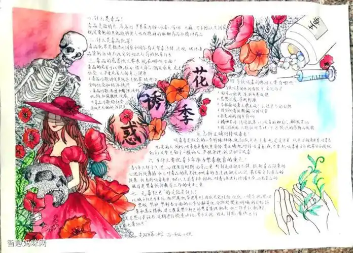 关于病毒的卡通漫画手抄报禁毒的手抄报