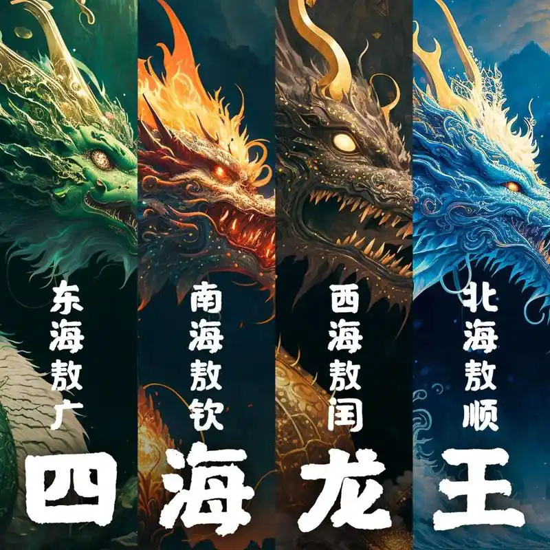 【山海经异兽】四海龙王,好运连连 东海广德龙王:敖广,在中国东方是四