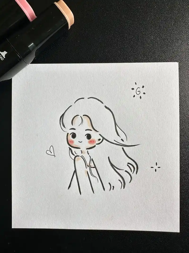 超级简单的侧颜杀发型集合.9张少女车侧颜杀简笔画,好看又好画 - 抖音