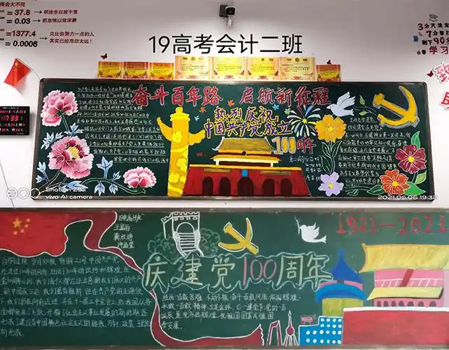 我校开展"庆祝建党100周年"主题黑板报评比活动