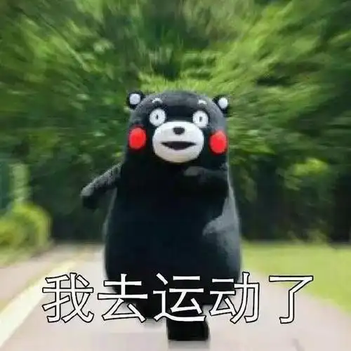 熊本熊 奔跑 呆萌 我去运动了