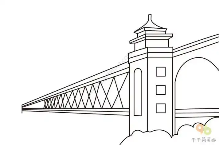 武汉长江大桥简笔画