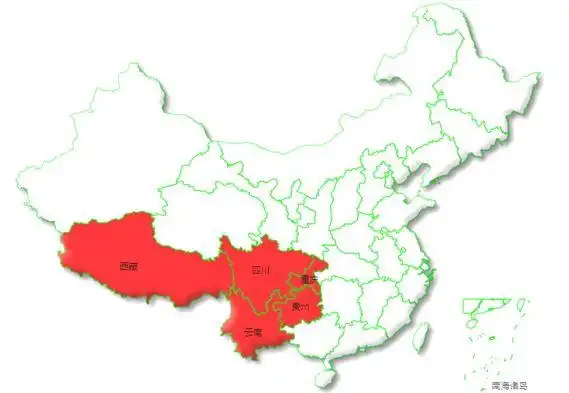 中国哪些省份属于西南地区?
