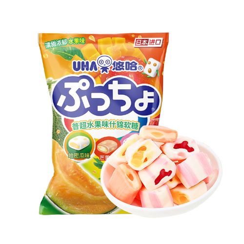【u先】uha悠哈普超味觉糖果水果软糖90g 日本进口果汁软糖