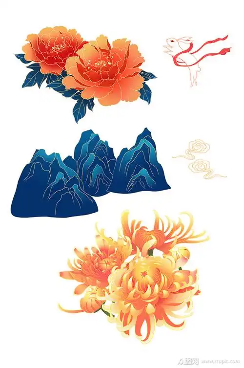 中国风中秋手绘节日免扣元素素材免费下载,本作品是由人从众设计上传