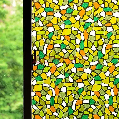 忆美特3d立体花纹无胶静电玻璃贴膜加厚防晒隔热卫生间不透明磨砂玻璃