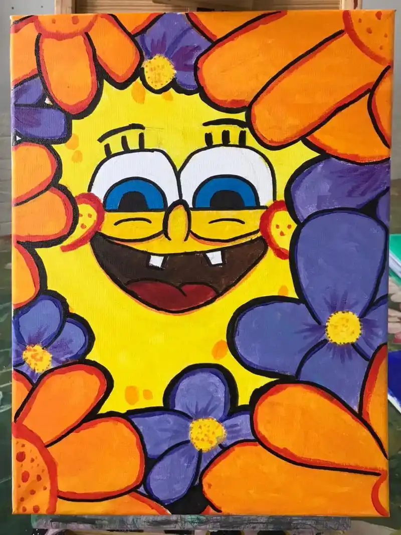 孩子们的丙烯画作品 - 抖音