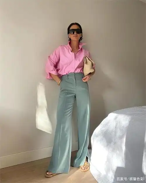 其实组合到一起却有着出其不意的效果,粉色甜而不腻,绿色温柔如水