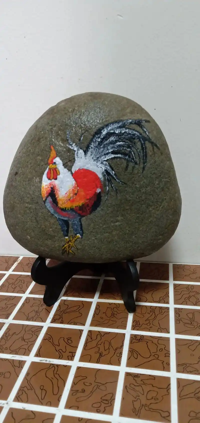 手绘石头画作品欣赏 - 抖音