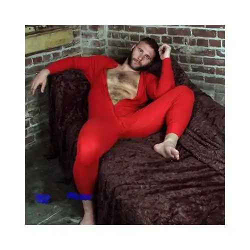 yunwuxin壮熊男士欧美紧身连体睡衣连体内衣棉家居服秋衣秋裤成年人