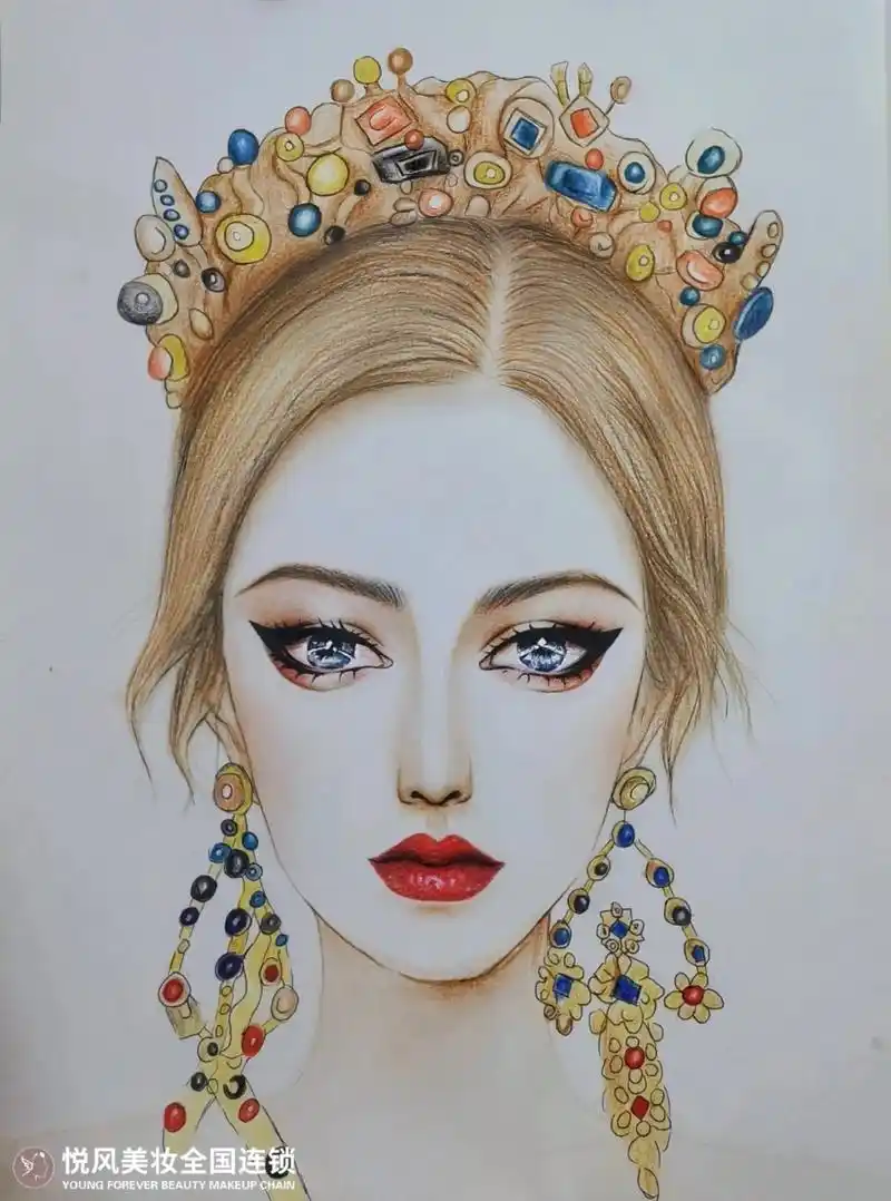 彩铅美人图分享 #彩铅美人图#厦门美甲培训学校 #厦门化妆学 - 抖音