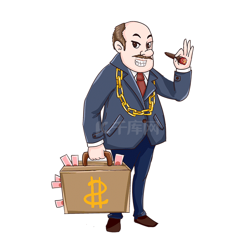 暴发户老板抽雪茄动图gif