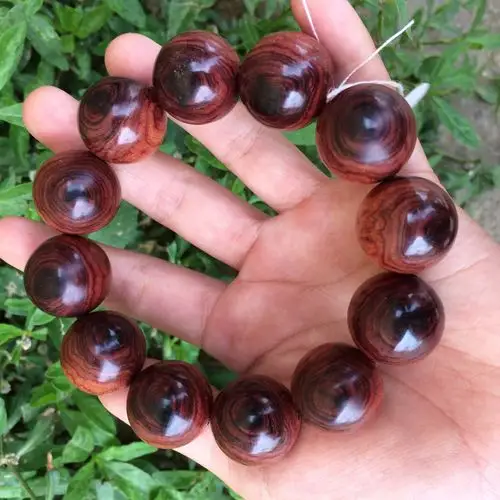 精品紫檀柳 鬼脸 对眼 取心 手串 手链
