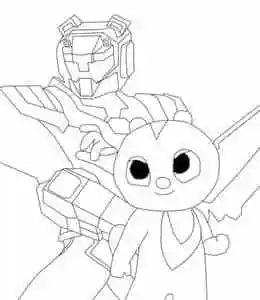 8张最强的机器战士《miniforces》迷你特工队卡通涂色图片