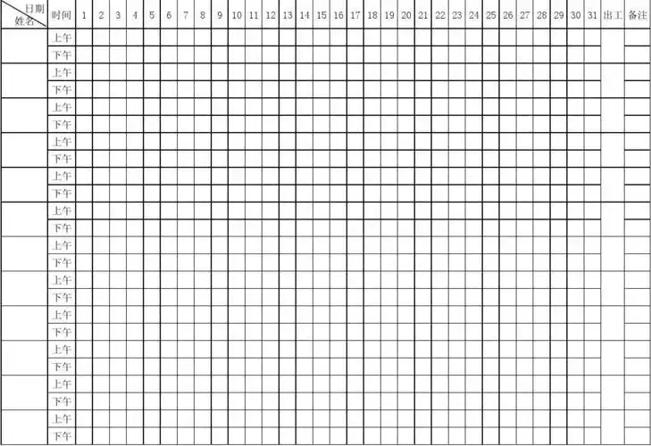 无忧文档 所有分类 表格/模板 表格类模板 工人记工表 适合家庭作坊