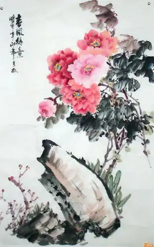 国画名家 弓权 - 弓权国画牡丹作品(已出售)