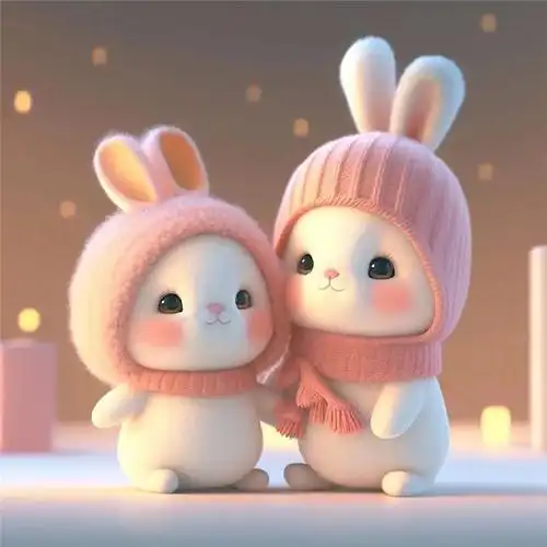 可爱兔子头像萌萌哒图片 一只的两只在一起都很唯美_动物头像_头像屋