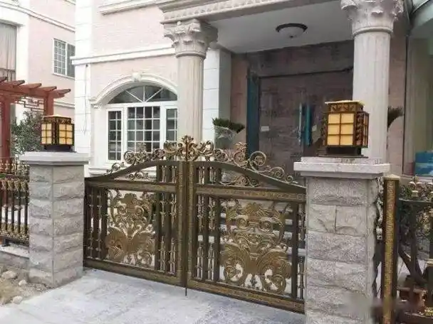 别墅庭院围墙大门石材方柱设计参考