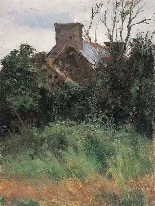 他的田园风景油画,色彩层次丰富,太美了!