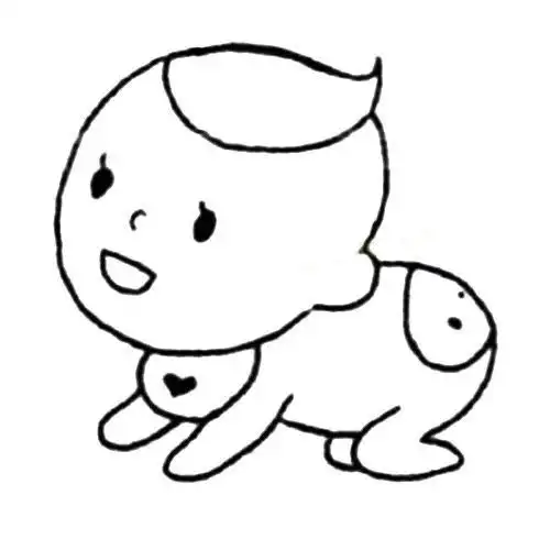 人物简笔画图片大全-向前爬的小孩简笔画人的动作小宝宝爬行怎么画小