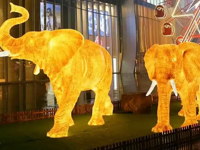 玻璃钢发光雕塑大象