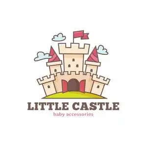 宝宝店的矢量可爱小城堡标志.孩子们城市标识照片