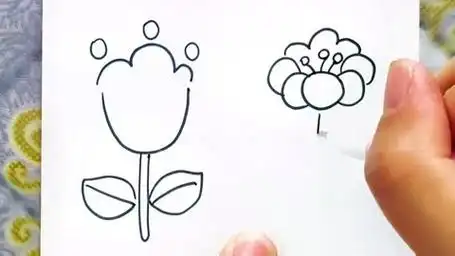 春天的小花儿,小可爱们快快和我一起画一画吧!#简笔画