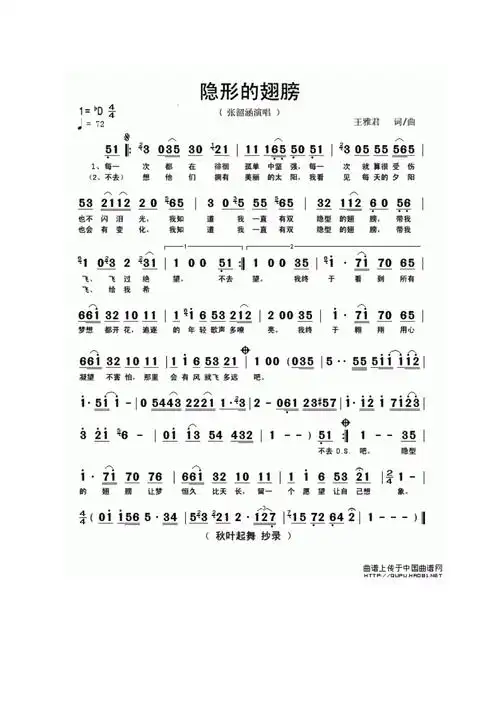 流行歌曲口琴简谱集_第5页