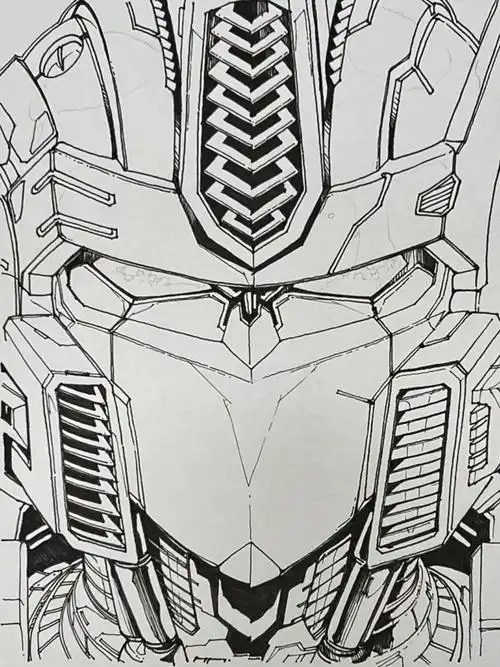 硬核机甲世界  #机甲  #擎天柱  #变形金刚  #简笔画  #简笔画教程