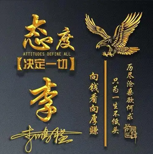 微信头像,姓氏头像,五十张大展宏图3d金属质感签名头像,请查收