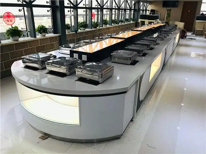 食堂自助餐台定制设计大理石自助餐台实木烤漆餐台