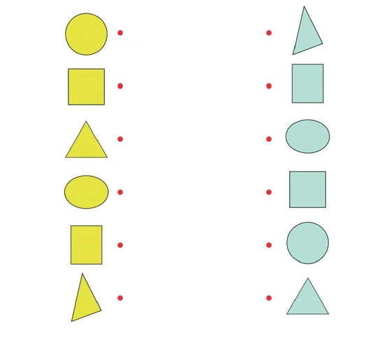 幼儿思维训练-不一样的图形连线
