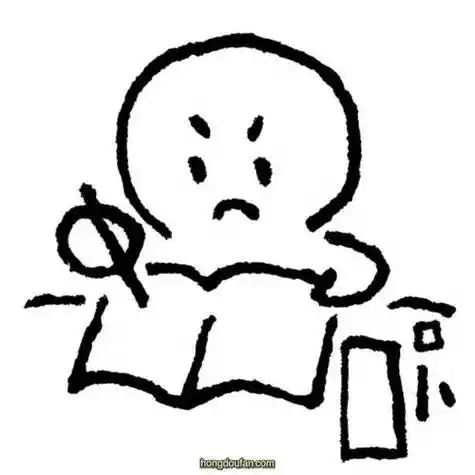 小人简笔画做作业