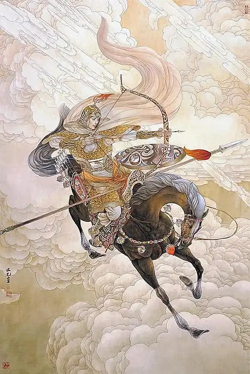 人物画巾帼英雄穆桂英