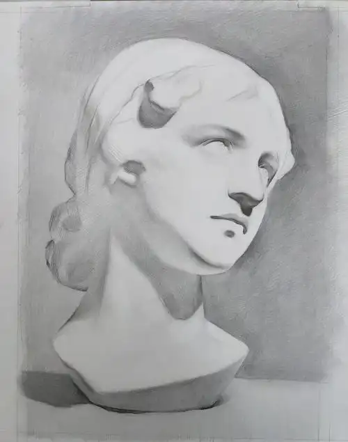 《少女》石膏头像