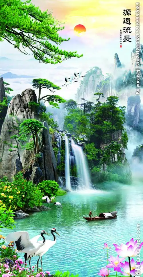 流水生财玄关图片